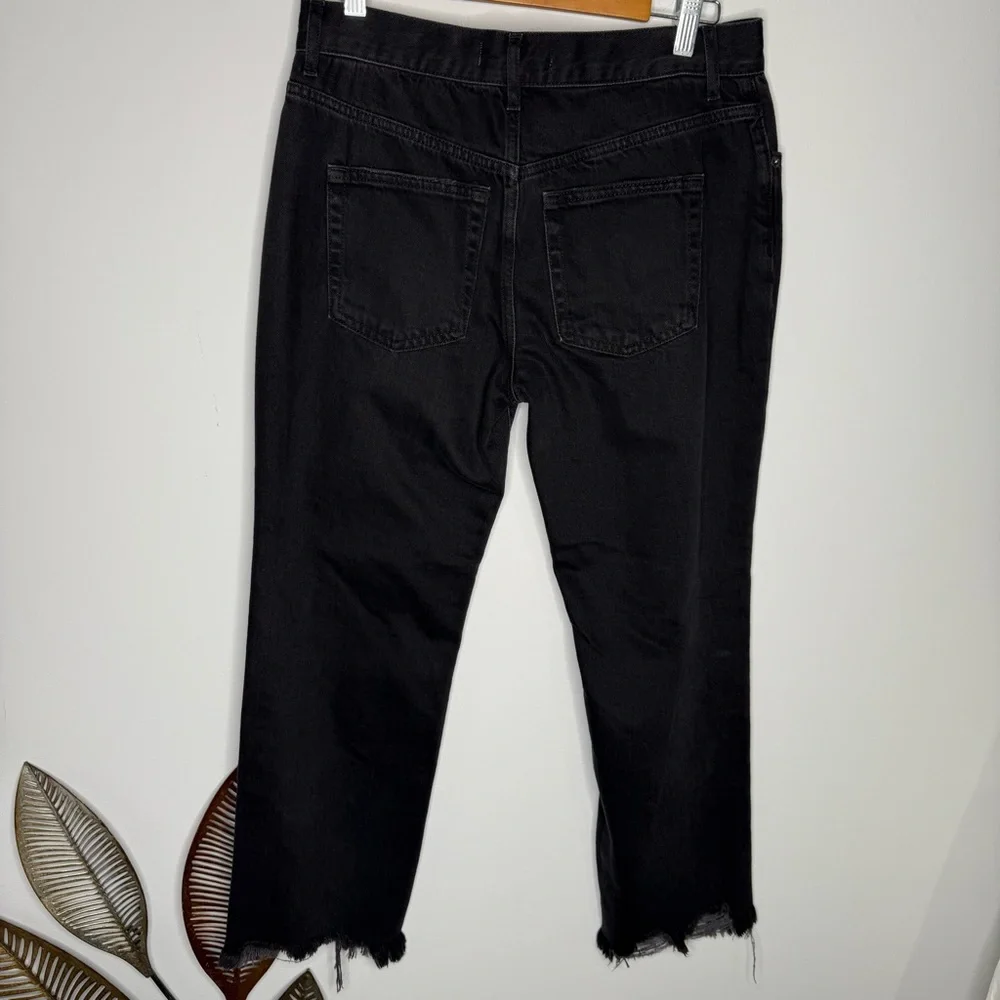 C26‎ Free People Maggie Mid Rise Straight Leg Jeans Washed Black